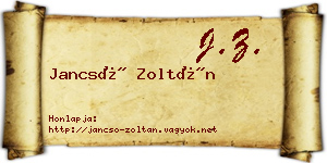 Jancsó Zoltán névjegykártya